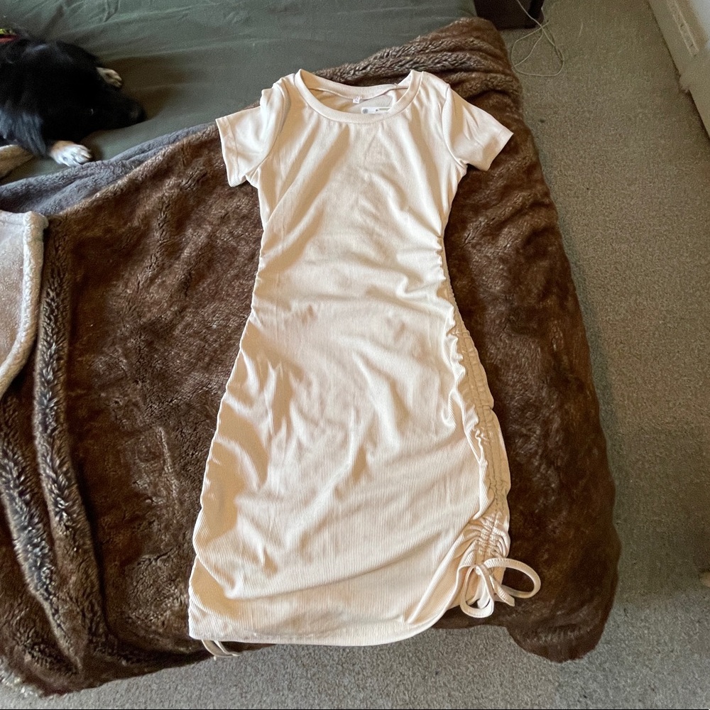 Ruched side bodycon dress